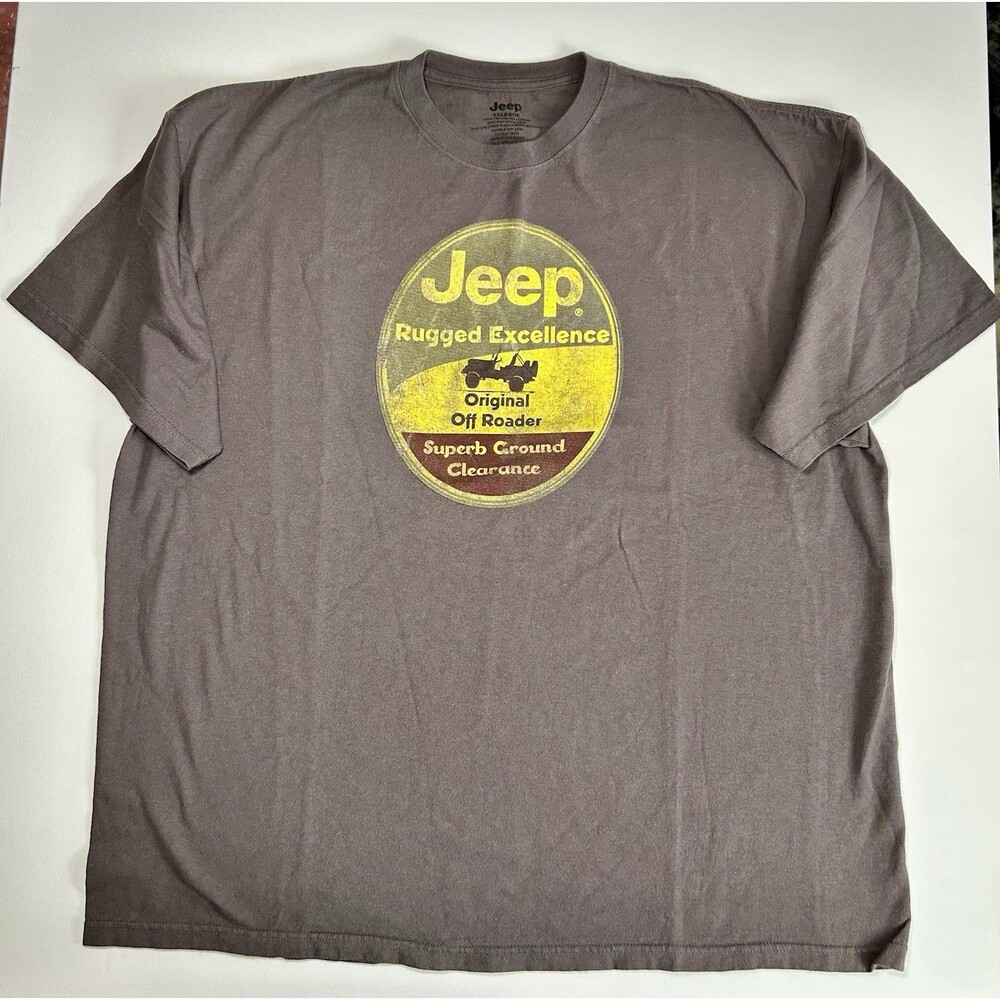 Jeep Willys Rugged Excellence Original Off Roader Gray Brown T Shirt Size 3XL